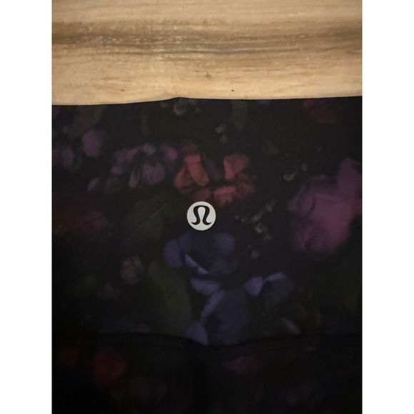 Lululemon Wunder Under High Rise Leggings Size 4 Floral Purple Blue 25 Inseam - Picture 2 of 6